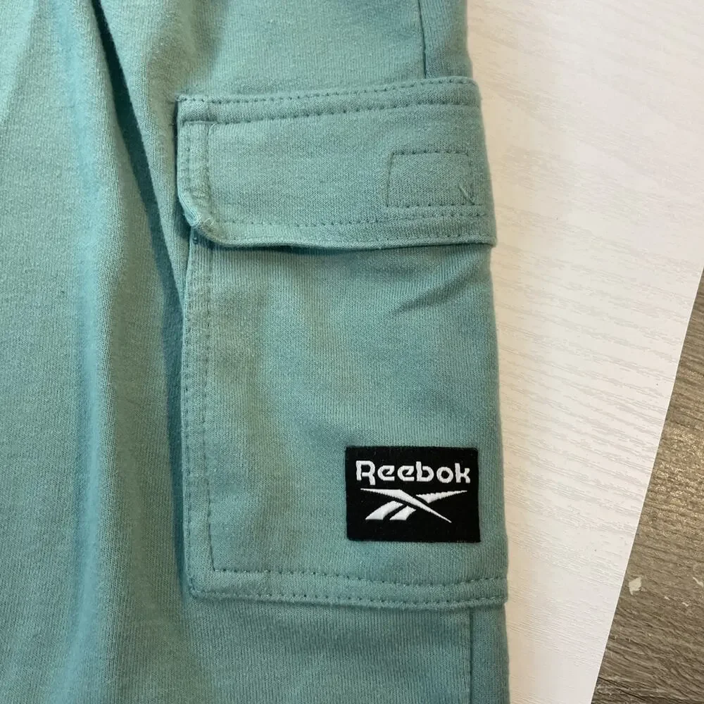 Reebok Boys 2 Pc Shorts Set Size 10 Mint Sage Green Kangaroo Pocket Cargo Outfit